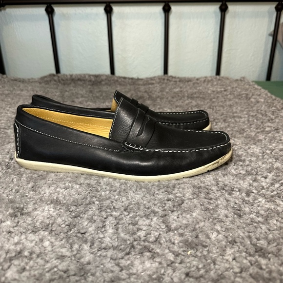 Mercanti Fiorentini Men's Navy Leather Loafers Size 12 - Picture 3 of 9